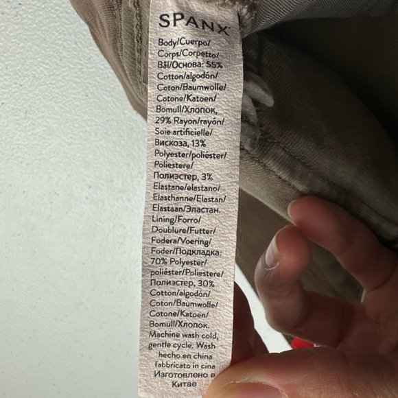 Spanx Stretch Twill Cropped Wide Leg Pant Womens Large Tan Shaping - Picture 7 of 11